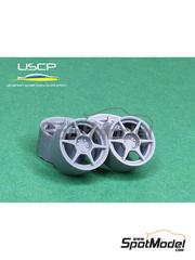 USCP: Rims and tyres set 1/24 scale - Kosei Buddy Club P1-Racing 17 inches - 3D printed parts and rubber parts - 4 units