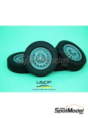 USCP: Rims and tyres set 1/24 scale - Dunlop Racing 16 inch - 3D printed parts and rubber parts - 4 units