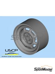 USCP: Rims and tyres set 1/24 scale - BMW steel 14 inches - 3D printed parts and rubber parts - 4 units