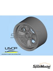 USCP: Rims and tyres set 1/24 scale - Gotti 4 spokes 14 inches - 3D printed parts and rubber parts - 4 units image