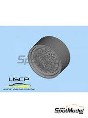 USCP: Rims and tyres set 1/24 scale - BBS 4 bolts 14 inches - 3D printed parts and rubber parts - 4 units