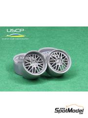 USCP: Rims and tyres set 1/24 scale - BBS LM 19 inches - 3D printed parts and rubber parts - 4 units