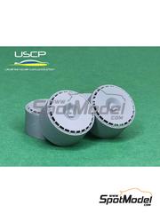 USCP: Rims and tyres set 1/24 scale - Rotiform Aerodisc 20 inch - 3D printed parts and rubber parts - 4 units