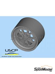 USCP: Rims and tyres set 1/24 scale - Fifteen52 outlaw 001 19 inch - 3D printed parts and rubber parts - 4 units