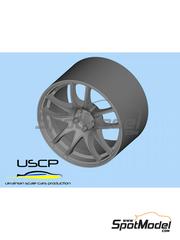 USCP: Rims and tyres set 1/24 scale - Work Emotion Cr-Kai 18 inch - 3D printed parts and rubber parts - 4 units image