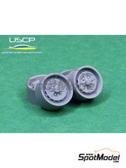 USCP: Rims and tyres set 1/24 scale - Jaguar GKN Kent 15 inches - 3D printed parts and rubber parts - 4 units