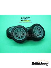 USCP: Llantas escala 1/24 - JBW Superlight 8 Radios 13 pulgadas - piezas impresas en 3D - para las referencias de Hasegawa 20671, 20694, 20721, 20765, 21154, HC54,  HC-54, 21157 y HC57 - 4 unidades