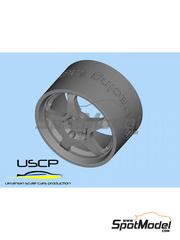 USCP: Rims and tyres set 1/24 scale - OZ Racing Magnesio 19 inch - 3D printed parts and rubber parts - 4 units image