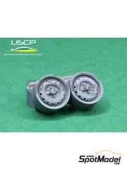 USCP: Rims and tyres set 1/24 scale - Alfa Romeo steel rims 14 inch - 3D printed parts and rubber parts - 4 units
