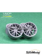 USCP: Set de llantas y neumticos escala 1/24 - Porsche 918 Spyder Weissach Magnesio 20/21 pulgadas - piezas impresas en 3D y piezas de goma - 2 + 2 unidades