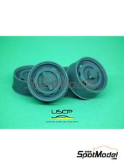 USCP: Rims 1/24 scale - Rudge 15 inch for Mercedes 300 SL - 3D printed parts - for Tamiya references TAM24338 and TAM24366 - 4 units