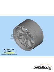 USCP: Llantas escala 1/24 - JBW Superlight 2 13 pulgadas - piezas impresas en 3D - para las referencias de Hasegawa 20694, 21154, HC54,  HC-54, 21157 y HC57 - 4 unidades