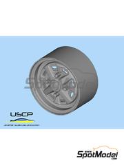 USCP: Rims 1/24 scale - Rostyle steel 10 inches - 3D printed parts - for Hasegawa references 20694, 21154, HC54,  HC-54, 21157 and HC57 - 4 units
