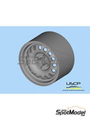 USCP: Rims and tyres set 1/24 scale - Maxilite 16 inches - 3D printed parts and rubber parts - for Tamiya references TAM24188 and TAM89677 - 4 units
