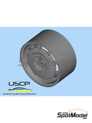 USCP: Rims and tyres set 1/24 scale - Mugen CF-48 with Aero cover 15 inch - 3D printed parts and rubber parts - 4 units image