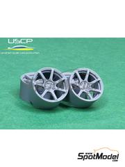 USCP: Rims and tyres set 1/24 scale - Cosmis MR-7 18 inches - 3D printed parts and rubber parts - 4 units