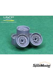 USCP: Rims and tyres set 1/24 scale - Gotti R17 14 inches - 3D printed parts - for Italeri references 3651, ITA3651, 3651S and 3652 - 5 units