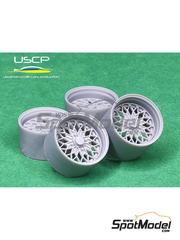 USCP: Rims and tyres set 1/24 scale - Glow Star MS-CG 15 inches - 3D printed parts and rubber parts - 4 units