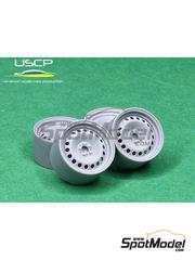 USCP: Rims and tyres set 1/24 scale - Steel rims 16 inches - 3D printed parts and rubber parts - 4 units