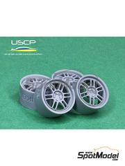 USCP: Rims and tyres set 1/24 scale - Enkei RPF1 17 inches - 3D printed parts and rubber parts - 4 units