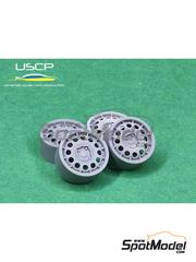 USCP: Rims and tyres set 1/24 scale - Tolman Mille Laghi 15 inches - 3D printed parts and rubber parts - 4 units