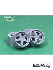USCP: Rims and tyres set 1/24 scale - Volk Rays GT-C 18 inches - 3D printed parts and rubber parts - 4 units