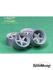 USCP: Rims and tyres set 1/24 scale - VIP Modular FF550 19 inches - 3D printed parts and rubber parts - 4 units