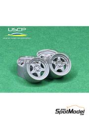 USCP: Rims and tyres set 1/24 scale - Work Meister CR01 15 inches - 3D printed parts and rubber parts - 4 units