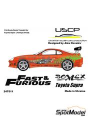 USCP: Transkit escala 1/24 - Toyota Supra MK IV 1994 patrocinado por Fast & Furious - fotograbados, piezas de resina, piezas de goma, calcas de agua fabricadas con tecnologa digital y manual de instrucciones - para la referencia de Tamiya TAM24123
