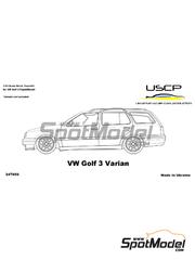 USCP: Transkit 1/24 scale - Volkswagen Golf 3 Variant - resin parts - for Fujimi references FJ03242, FJ03699, FJ12484, RS-47, FJ126760 and RS-47