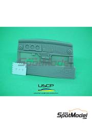 USCP: Dashboard 1/24 scale - Mini MPI without A/C Left Hand Drive - resin parts and water slide decals - for Hasegawa references 20671, 20694, 20721, 20765, 21154, HC54,  HC-54, 21157 and HC57 - 1 units
