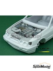 USCP: Motor escala 1/24 - Ford Sierra Cosworth 4x4 Grupo A - fotograbados y piezas de resina - para las referencias de D.Modelkits DM-K001 y DM-K002