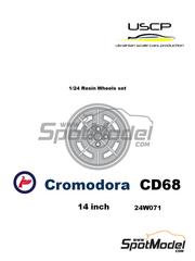 USCP: Rims and tyres set 1/24 scale - Cromodora CD68 14 inches - resin parts and rubber parts - 4 units image