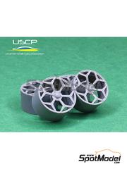 USCP: Rims and tyres set 1/24 scale - Vossen X Novitec NF9 21 inch - 3D printed parts and rubber parts - 4 units