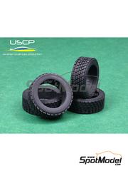 USCP: Tyre set 1/24 scale - Rally Gravel tires 14 inch - rubber parts - 4 units