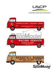 USCP: Transkit escala 1/24 - Volkswagen Transporter T1 Renntransporter Long  - piezas de resina y calcas de agua - para las referencias de Hasegawa 21211, HC-11, HAS21211, HC11 y HSG21211