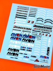 Virages: Logotypes 1/24 scale - Avon Bridgestone - water slide decals