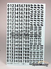 Decals Chiffres noirs 1/43 1/32 1/24 Numeros Black numbers Décalcomanie H 5,5 mm 