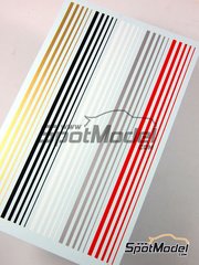 Virages: Decals - Stripes in gold, black, white, silver and red