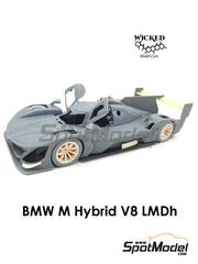 Wicked Model Cars: Car scale model kit 1/24 scale - BMW M Hybrid V8 LMDh - slick tires - IMSA WeatherTech SportsCar Championship 2023 - 3D printed parts, metal parts, photo-etched parts, vacuum formed parts, other materials and assembly instructions