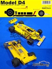 Wolf Kits: Car scale model kit 1/20 scale - ATS Ford D4 sponsored by Arawak, Buler #9 - Jan Lammers (NL), Marc Surer (CH) - Formula 1 World Championship 1980 - photo-etched parts, resin parts, rubber parts, turned metal parts, vacuum formed parts, water slide decals, white metal parts, other materials and assembly instructions