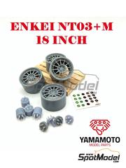 Yamamoto Model Parts: Rims 1/24 scale - Enkei NT03+M 18 inches - 3D printed parts and water slide decals - 4 units