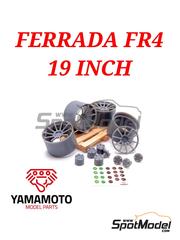 Yamamoto Model Parts: Rims 1/24 scale - Ferrada FR4 19 inches - 3D printed parts and water slide decals - 4 units