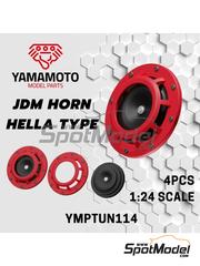 Yamamoto Model Parts: Detail 1/24 scale - JDM Horn - Hella Type - 3D printed parts - 4 units