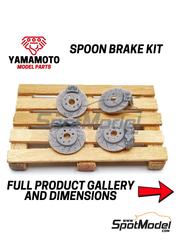 Yamamoto Model Parts: Brakes 1/24 scale - Spoon brakes kit - 3D printed parts and water slide decals - 2 + 2 units