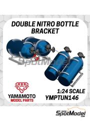 Yamamoto Model Parts: Detail 1/24 scale - Double nitro bottle bracket - 3D printed parts and water slide decals image