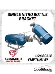 Yamamoto Model Parts: Detail 1/24 scale - Single nitro bottle bracket - 3D printed parts and water slide decals - 1 units image