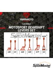 Yamamoto Model Parts: Detail 1/24 scale - Sequential Gearshift lever set - 3D printed parts - 3 units