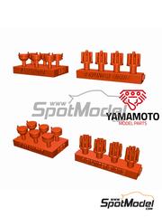 Yamamoto Model Parts: Detalle escala 1/24 - Distribuidores para motores de 8 cilindros - piezas impresas en 3D y otros materiales - 4 unidades