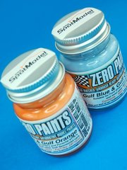 Zero Paints: Set de pinturas para aergrafo - Tonos Gulf - Azul + Naranja - Gulf Colours - Blue + Orange - 2 x 30ml - para Aergrafo